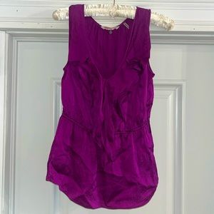 Rebecca Taylor Maroon Silk Tank Top